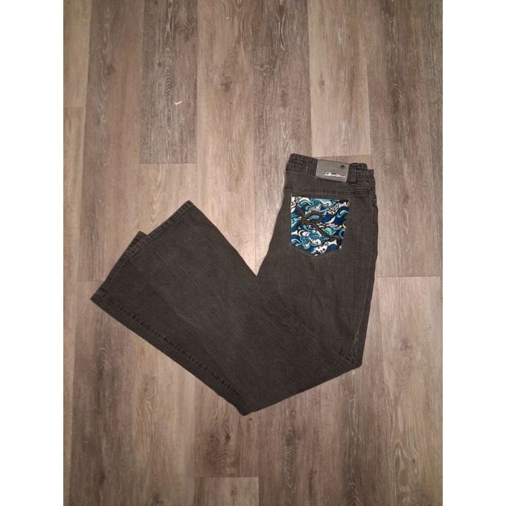 Rocawear Y2K Washed Black Graphic Pocket Jeans - Womens Size 16